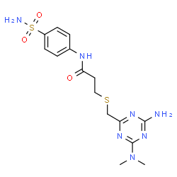 ChemSpider 2D Image | 3-({[4-Amino-6-(dimethylamino)-1,3,5-triazin-2-yl]methyl}sulfanyl)-N-(4-sulfamoylphenyl)propanamide | C15H21N7O3S2