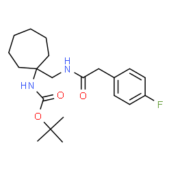 ChemSpider 2D Image | 2-Methyl-2-propanyl [1-({[(4-fluorophenyl)acetyl]amino}methyl)cycloheptyl]carbamate | C21H31FN2O3