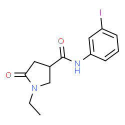 ChemSpider 2D Image | 1-Ethyl-N-(3-iodophenyl)-5-oxo-3-pyrrolidinecarboxamide | C13H15IN2O2