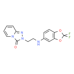 ChemSpider 2D Image | 2-{2-[(2,2-Difluoro-1,3-benzodioxol-5-yl)amino]ethyl}[1,2,4]triazolo[4,3-a]pyridin-3(2H)-one | C15H12F2N4O3
