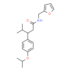 ChemSpider 2D Image | N-(2-Furylmethyl)-3-(4-isopropoxyphenyl)-4-methylpentanamide | C20H27NO3