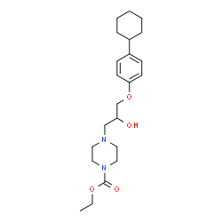 ChemSpider 2D Image | Ethyl 4-[3-(4-cyclohexylphenoxy)-2-hydroxypropyl]-1-piperazinecarboxylate | C22H34N2O4