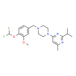 ChemSpider 2D Image | 4-{4-[4-(Difluoromethoxy)-3-methoxybenzyl]-1-piperazinyl}-2-isopropyl-6-methylpyrimidine | C21H28F2N4O2