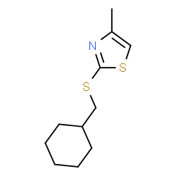 ChemSpider 2D Image | 2-[(Cyclohexylmethyl)sulfanyl]-4-methyl-1,3-thiazole | C11H17NS2