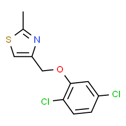 ChemSpider 2D Image | 4-[(2,5-Dichlorophenoxy)methyl]-2-methyl-1,3-thiazole | C11H9Cl2NOS