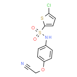 ChemSpider 2D Image | 5-Chloro-N-[4-(cyanomethoxy)phenyl]-2-thiophenesulfonamide | C12H9ClN2O3S2
