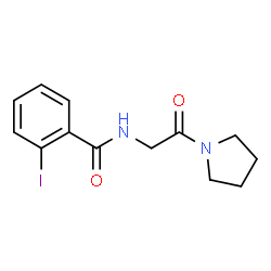ChemSpider 2D Image | 2-Iodo-N-[2-oxo-2-(1-pyrrolidinyl)ethyl]benzamide | C13H15IN2O2