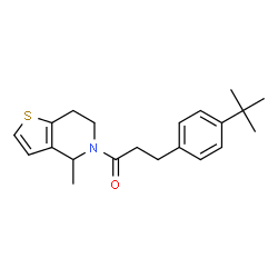 ChemSpider 2D Image | 1-(4-Methyl-6,7-dihydrothieno[3,2-c]pyridin-5(4H)-yl)-3-[4-(2-methyl-2-propanyl)phenyl]-1-propanone | C21H27NOS