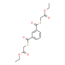 ChemSpider 2D Image | Diethyl 2,2'-[1,3-phenylenebis(carbonylsulfanediyl)]diacetate | C16H18O6S2