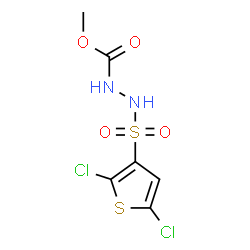 ChemSpider 2D Image | Methyl 2-[(2,5-dichloro-3-thienyl)sulfonyl]hydrazinecarboxylate | C6H6Cl2N2O4S2
