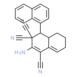 ChemSpider 2D Image | 2-amino-4a,5,6,7-tetrahydro-4,1'-binaphthalene-1,3,3(4H)-tricarbonitrile | C23H18N4
