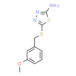 ChemSpider 2D Image | 5-(3-methoxybenzylsulfanyl)-1,3,4-thiadiazol-2-ylamine | C10H11N3OS2