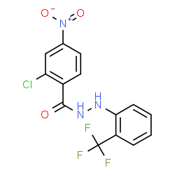 ChemSpider 2D Image | 2-Chloro-4-nitro-N'-[2-(trifluoromethyl)phenyl]benzohydrazide | C14H9ClF3N3O3