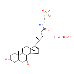 ChemSpider 2D Image | Oxonium 2-{[(3alpha,5beta,7beta)-3,7-dihydroxy-24-oxocholan-24-yl]amino}ethanesulfonate hydrate (1:1:1) | C26H49NO8S
