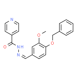ChemSpider 2D Image | N'-{(Z)-[4-(Benzyloxy)-3-methoxyphenyl]methylene}isonicotinohydrazide | C21H19N3O3