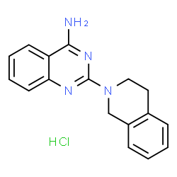 ChemSpider 2D Image | 2-(3,4-Dihydro-2(1H)-isoquinolinyl)-4-quinazolinamine hydrochloride (1:1) | C17H17ClN4