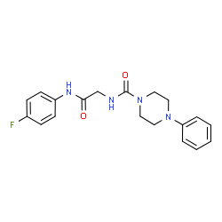 ChemSpider 2D Image | N-{2-[(4-Fluorophenyl)amino]-2-oxoethyl}-4-phenyl-1-piperazinecarboxamide | C19H21FN4O2