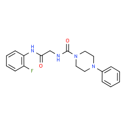 ChemSpider 2D Image | N-{2-[(2-Fluorophenyl)amino]-2-oxoethyl}-4-phenyl-1-piperazinecarboxamide | C19H21FN4O2