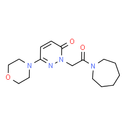ChemSpider 2D Image | 2-[2-(1-Azepanyl)-2-oxoethyl]-6-(4-morpholinyl)-3(2H)-pyridazinone | C16H24N4O3