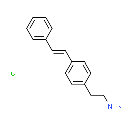 ChemSpider 2D Image | 2-{4-[(E)-2-Phenylvinyl]phenyl}ethanamine hydrochloride (1:1) | C16H18ClN