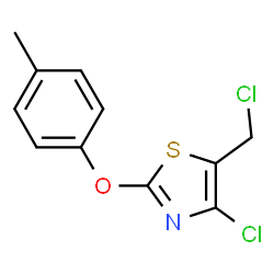 ChemSpider 2D Image | 4-Chloro-5-(chloromethyl)-2-(4-methylphenoxy)-1,3-thiazole | C11H9Cl2NOS