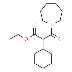 ChemSpider 2D Image | Ethyl 3-(1-azepanyl)-2-cyclohexyl-3-oxopropanoate | C17H29NO3