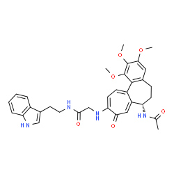ChemSpider 2D Image | N~2~-[(7S)-7-Acetamido-1,2,3-trimethoxy-9-oxo-5,6,7,9-tetrahydrobenzo[a]heptalen-10-yl]-N-[2-(1H-indol-3-yl)ethyl]glycinamide | C33H36N4O6