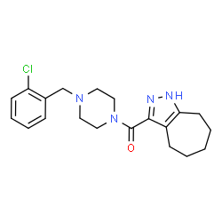 ChemSpider 2D Image | [4-(2-Chlorobenzyl)-1-piperazinyl](1,4,5,6,7,8-hexahydrocyclohepta[c]pyrazol-3-yl)methanone | C20H25ClN4O