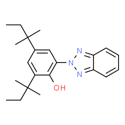 ChemSpider 2D Image | 2-(2H-Benzotriazol-2-yl)-4,6-di-tert-pentylphenol | C22H29N3O