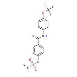 ChemSpider 2D Image | 4-{[4-(Trifluoromethoxy)phenyl]carbamoyl}phenyl dimethylsulfamate | C16H15F3N2O5S