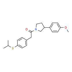 ChemSpider 2D Image | 2-[4-(Isopropylsulfanyl)phenyl]-1-[3-(4-methoxyphenyl)-1-pyrrolidinyl]ethanone | C22H27NO2S