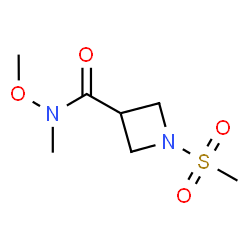 ChemSpider 2D Image | N-Methoxy-N-methyl-1-(methylsulfonyl)-3-azetidinecarboxamide | C7H14N2O4S