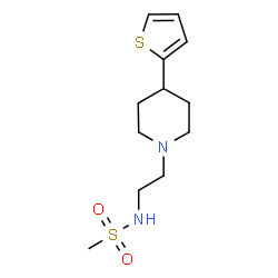 ChemSpider 2D Image | N-{2-[4-(2-Thienyl)-1-piperidinyl]ethyl}methanesulfonamide | C12H20N2O2S2