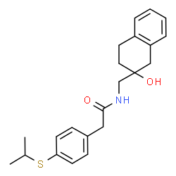 ChemSpider 2D Image | N-[(2-Hydroxy-1,2,3,4-tetrahydro-2-naphthalenyl)methyl]-2-[4-(isopropylsulfanyl)phenyl]acetamide | C22H27NO2S