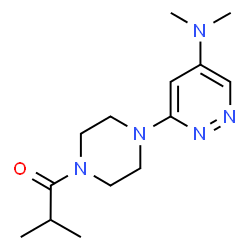 ChemSpider 2D Image | 1-{4-[5-(Dimethylamino)-3-pyridazinyl]-1-piperazinyl}-2-methyl-1-propanone | C14H23N5O