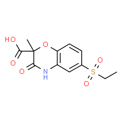 ChemSpider 2D Image | 6-(Ethylsulfonyl)-2-methyl-3-oxo-3,4-dihydro-2H-1,4-benzoxazine-2-carboxylic acid | C12H13NO6S