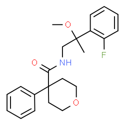ChemSpider 2D Image | N-[2-(2-Fluorophenyl)-2-methoxypropyl]-4-phenyltetrahydro-2H-pyran-4-carboxamide | C22H26FNO3