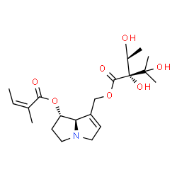 ChemSpider 2D Image | 1,5-Dideoxy-4-C-methyl-3-C-({[(1S,7aR)-1-{[(2Z)-2-methyl-2-butenoyl]oxy}-2,3,5,7a-tetrahydro-1H-pyrrolizin-7-yl]methoxy}carbonyl)-L-arabinitol | C20H31NO7