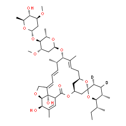 ChemSpider 2D Image | (2S,3R,4'S,5S,6R,8'R,10'E,12'S,13'S,14'E,16'E,20'R,21'R,24'S)-6-[(2R)-2-Butanyl]-21',24'-dihydroxy-5,11',13',22'-tetramethyl-2'-oxo(3,4-~2~H_2_)-3,4,5,6-tetrahydrospiro[pyran-2,6'-[3,7,19]trioxatetrac
yclo[15.6.1.1~4,8~.0~20,24~]pentacosa[10,14,16,22]tetraen]-12'-yl 2,6-dideoxy-4-O-(2,6-dideoxy-3-O-methyl-alpha-L-arabino-hexopyranosyl)-3-O-methyl-alpha-L-arabino-hexopyranoside | C48H72D2O14