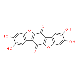 ChemSpider 2D Image | 2,3,8,9-Tetrahydroxybenzo[b][1]benzofuro[2,3-f][1]benzofuran-6,12-dione | C18H8O8