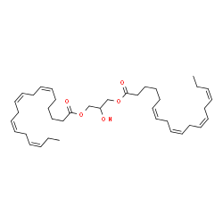 ChemSpider 2D Image | 2-Hydroxy-1,3-propanediyl (6Z,9Z,12Z,15Z,6'Z,9'Z,12'Z,15'Z)bis(-6,9,12,15-octadecatetraenoate) | C39H60O5