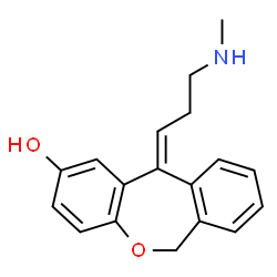 ChemSpider 2D Image | (11E)-11-[3-(Methylamino)propylidene]-6,11-dihydrodibenzo[b,e]oxepin-2-ol | C18H19NO2