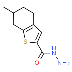 ChemSpider 2D Image | 6-Methyl-4,5,6,7-tetrahydro-1-benzothiophene-2-carbohydrazide | C10H14N2OS