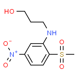 ChemSpider 2D Image | 3-{[2-(Methylsulfonyl)-5-nitrophenyl]amino}-1-propanol | C10H14N2O5S