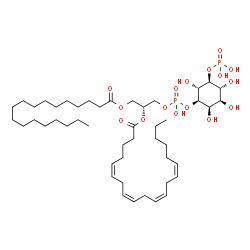ChemSpider 2D Image | 1-stearoyl-2-arachidonoyl-sn-glycero-3-phospho-1D-myo-inositol 5-phosphate | C47H84O16P2