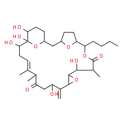 ChemSpider 2D Image | (20E)-7-Butyl-11,16,23,24,25-pentahydroxy-10,19,20-trimethyl-15-methylene-8,13,28,29-tetraoxatetracyclo[22.3.1.1~3,6~.0~12,14~]nonacos-20-ene-9,18-dione | C33H52O11