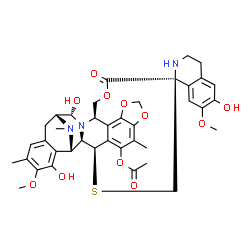 ChemSpider 2D Image | (1R,1'R,2'R,3'S,11'R,12'S,14'R)-5',6,12'-Trihydroxy-6',7-dimethoxy-7',21',30'-trimethyl-27'-oxo-3,4-dihydro-2H-spiro[isoquinoline-1,26'-[17,19,28]trioxa[24]thia[13,30]diazaheptacyclo[12.9.6.1~3,11~.0~
2,13~.0~4,9~.0~15,23~.0~16,20~]triaconta[4,6,8,15,20,22]hexaen]-22'-yl acetate | C39H43N3O11S