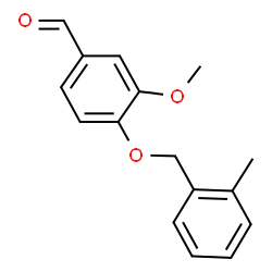 ChemSpider 2D Image | 3-Methoxy-4-[(2-methylbenzyl)oxy]benzaldehyde | C16H16O3