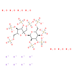 ChemSpider 2D Image | Potassium 1,3,4,6-tetra-O-sulfonato-beta-D-fructofuranosyl 2,3,4,6-tetra-O-sulfonato-alpha-D-glucopyranoside hydrate (8:1:7) | C12H28K8O42S8