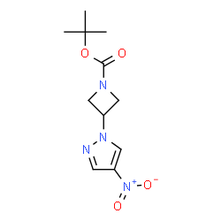 ChemSpider 2D Image | tert-butyl 3-(4-nitro-1H-pyrazol-1-yl)azetidine-1-carboxylate | C11H16N4O4